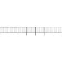 vidaXL Garden Fence with Hoop Top Steel 1248x120 cm Black
