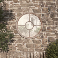 vidaXL Garden Mirror Sand 60x4 cm Iron Round for Outdoor Use