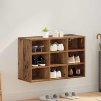 VIDAXL Shoe Cabinet Old Wood 77.5 x 30 x Engineered Wood
