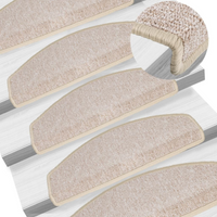 vidaXL Stair Mats 10 pcs 65x24x4 cm Taupe Half Round Large
