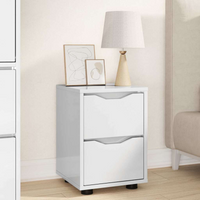 vidaXL Bedside Table with Drawer High Gloss White 30.5 x 30 x 43 cm