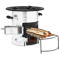 vidaXL Camping Wood Stove Silver 51.5x35x30.5 cm Stainless Steel