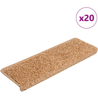 vidaXL Stair Mats 20 pcs 65x21x4 cm Beige Rectangular Edge