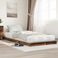 vidaXL Floor Bed Frame Old Wood 86.5 x 200 cm Engineered Wood