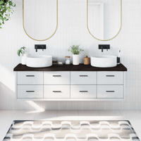 vidaXL Bathroom Countertop Dark Brown 180x60x(2-6) cm Treated Solid Wood