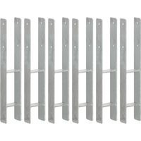 vidaXL Fence Anchors 6 pcs Silver 9x6x60 cm Galvanised Steel