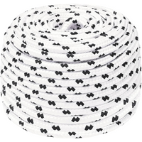 vidaXL Braided Boat Rope White 8 mmx100 m Polyester