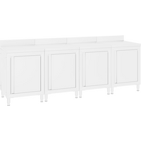 vidaXL Commercial Work Table Cabinet 240x60x96 cm Stainless Steel