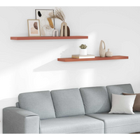 vidaXL Wall Shelf 2 pcs Red 120 x 23.5 x 4 cm Engineered Wood