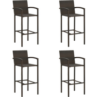vidaXL Bar Stools 4 pcs Brown Poly Rattan