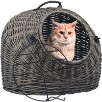 vidaXL Cat Transporter Grey 50x42x40 cm Natural Willow
