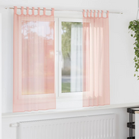 vidaXL Voile Curtains with Rod Pockets 2 pcs Pink