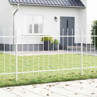 vidaXL Garden Fence 7 pcs White 11.9 x 1 m Powder-coated Steel