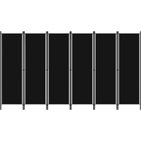 vidaXL 6-Panel Room Divider Black 300x180 cm