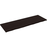 vidaXL Wall Shelf Dark Brown 180x60x(2-4) cm Treated Solid Wood Oak