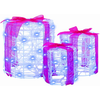vidaXL Gift Box Decoration 3 pcs Blue 20 x 20 x 21 cm Acrylic