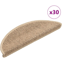 vidaXL Stair Mats Self-adhesive Sisal-Look 30 pcs 56x17x3 cm Sand