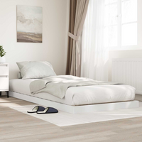 vidaXL Floor Bed Frame White 86.5 x 200 cm Engineered Wood