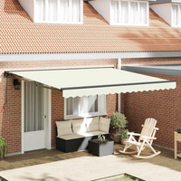 vidaXL Retractable Awning Cream 400 x 300 cm Aluminium and Fabric
