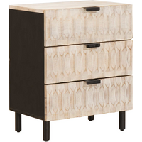 vidaXL Bedside Cabinet White 50 x 33 x 62 cm Solid Mango Wood