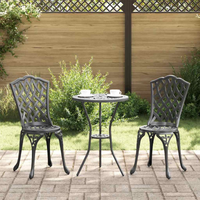 vidaXL Garden Chair 2 pcs Black 39 x 40 x 87cm Aluminium