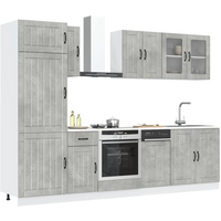 vidaXL 8 Piece Kitchen Cabinet Set Lucca Concrete Grey Engineered Wood