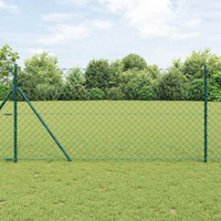 vidaXL Fence Post Green 10 x 1 m (60 x 60 mm mesh) Steel and PVC
