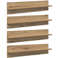 vidaXL Wall Shelves with Shelf 4 pcs Artisan Oak 80 x 11.5 x 18 cm