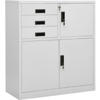 vidaXL Office Cabinet Light Grey 90x40x102 cm Steel