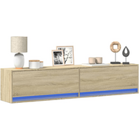 vidaXL TV Wall Cabinet with LED Sonoma Oak 180x31x38 cm