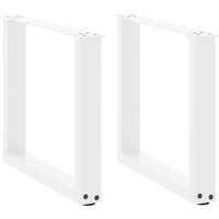 vidaXL Coffee Table Legs U-Shaped 2 pcs White 50x(42-43) cm Steel