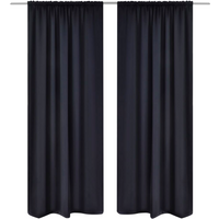 2 pcs Black Slot-Headed Blackout Curtains 135 x 245 cm