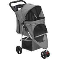 vidaXL Folding Dog Stroller Grey 80x46x98 cm Oxford Fabric