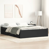 vidaXL Bed Frame without Mattress Black 135x190 cm Double Double