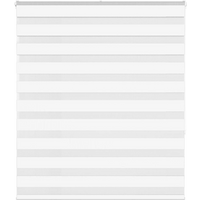 vidaXL Zebra Blind White 130x150 cm Fabric Width 125.9 cm Polyester