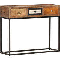 vidaXL Console Table Gold 90x30x75 cm Solid Reclaimed Wood