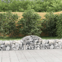 vidaXL Arched Gabion Baskets 7 pcs 200x50x40/60 cm Galvanised Iron