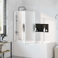 Shower Bath Screen Wall 141 x 132 cm 3 Panels Foldable