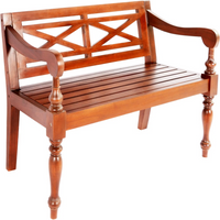 vidaXL Batavia Bench 98 cm Solid Mahogany Wood Dark Brown