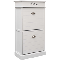 vidaXL Shoe Cabinet White 50x28x98 cm Paulownia Wood