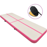 vidaXL Inflatable Gymnastics Mat with Pump 700x100x20 cm PVC Pink