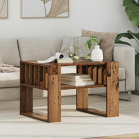 vidaXL Coffee Table Old Wood 66 x 49.5 x 45 cm Engineered Wood