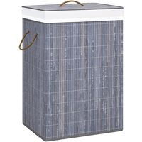 vidaXL Bamboo Laundry Basket Grey