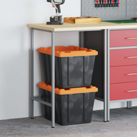 vidaXL Corner Table Grey 55 x 55 x 85 cm Steel and Engineered Wood