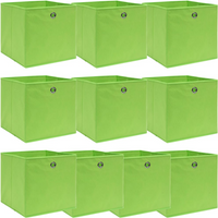 vidaXL Storage Boxes 10 pcs Green 32x32x32 cm Fabric