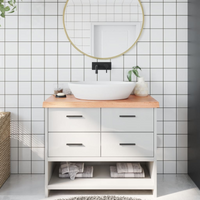 vidaXL Bathroom Countertop Light Brown 100x60x(2-6)cm Treated Solid Wood