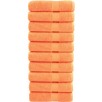 vidaXL Premium Bath Towels "SOLUND" 10 pcs Orange 100x150 cm 600 gsm