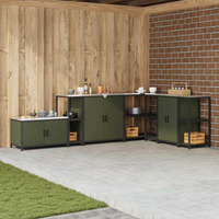 vidaXL Kitchen Storage with Shelf Olive Green 30 x 50 x 92 cm Steel