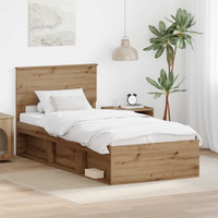 vidaXL Bed Frame Artisian Oak 100 x 200 cm Engineered wood