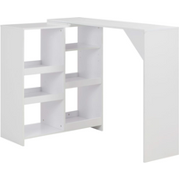 vidaXL Bar Table with Moveable Shelf White 138x39x110 cm